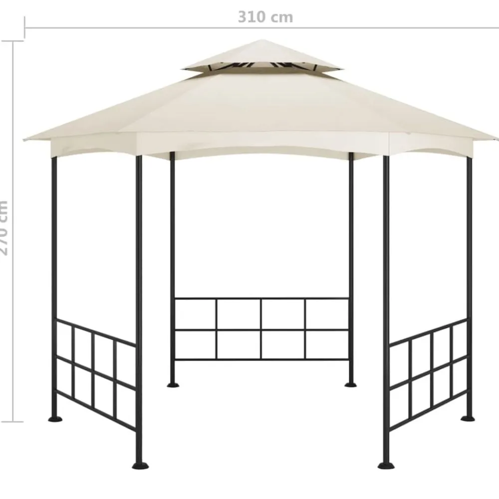 vidaXL Cenador con paredes laterales 3,1x2,7 m Crema Hot