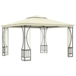 vidaXL Cenador con redes color 300x300x265 cm Crema Clearance