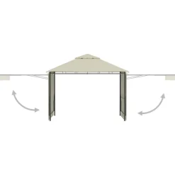vidaXL Jardín-Cenador con tejado doble extensible 3x3x2,75m 180g/m²
