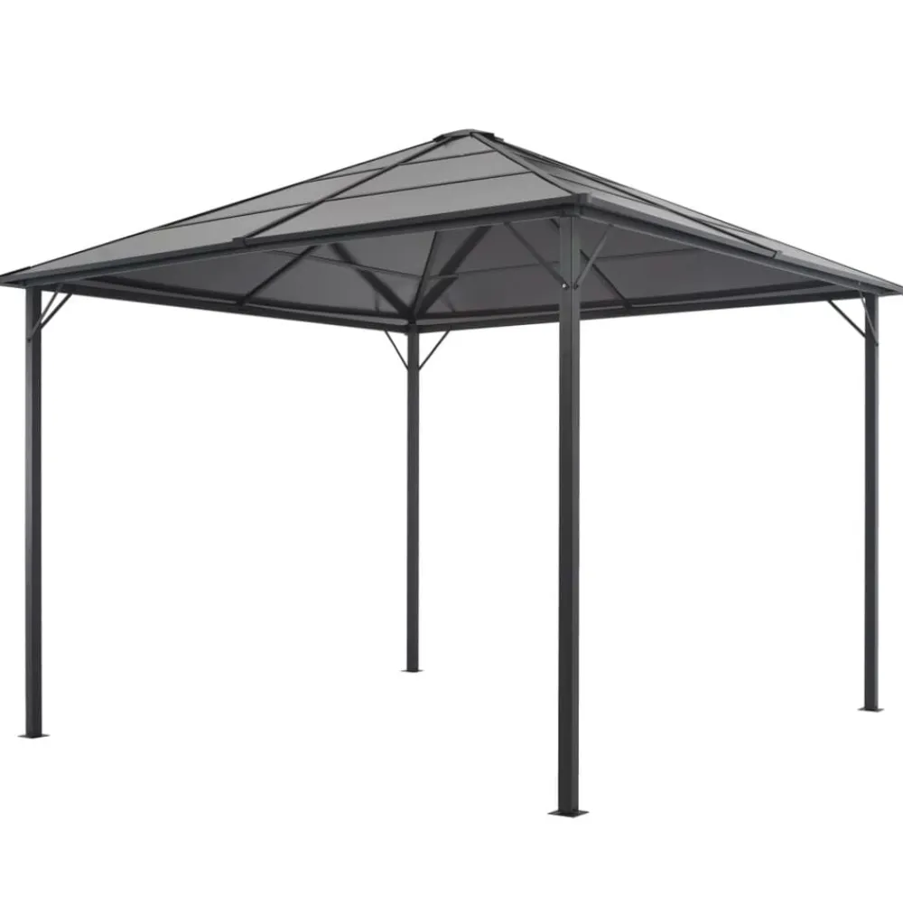 vidaXL Cenador con tejado aluminio 3x3 m antracita Online