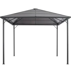 vidaXL Cenador con tejado aluminio 3x3 m antracita Online