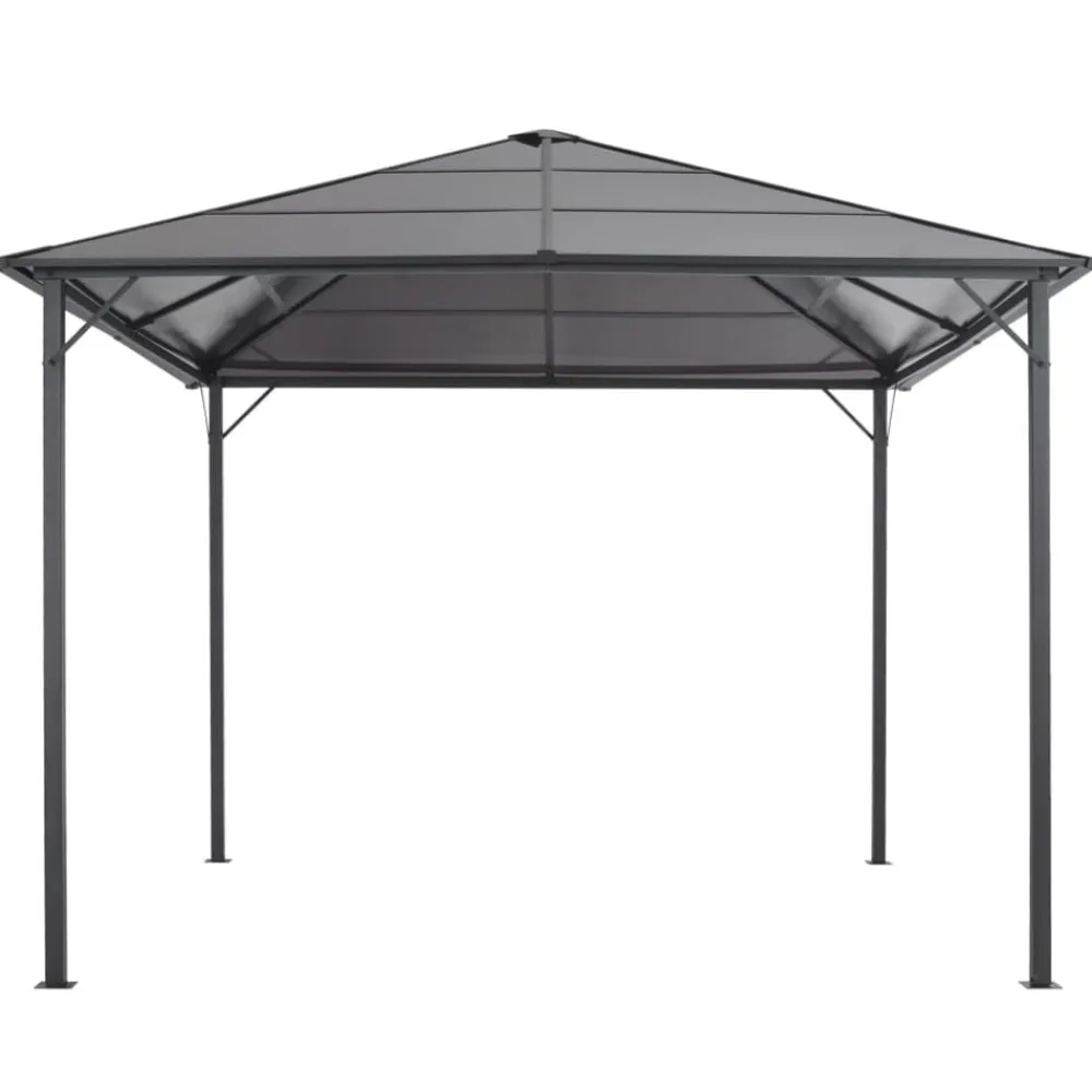 vidaXL Cenador con tejado aluminio 3x3 m antracita Online
