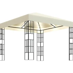 vidaXL Jardín-Cenador con tira de luces LED 3x3 m