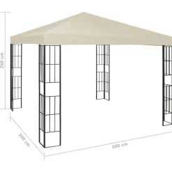 vidaXL Jardín-Cenador con tira de luces LED 3x3 m