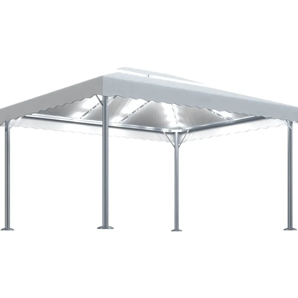vidaXL Jardín-Cenador con tira de luces LED aluminio 400x300 cm