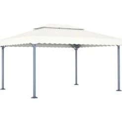 vidaXL Jardín-Cenador con tira de luces LED aluminio 400x300 cm