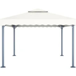 vidaXL Jardín-Cenador con tira de luces LED aluminio 400x300 cm