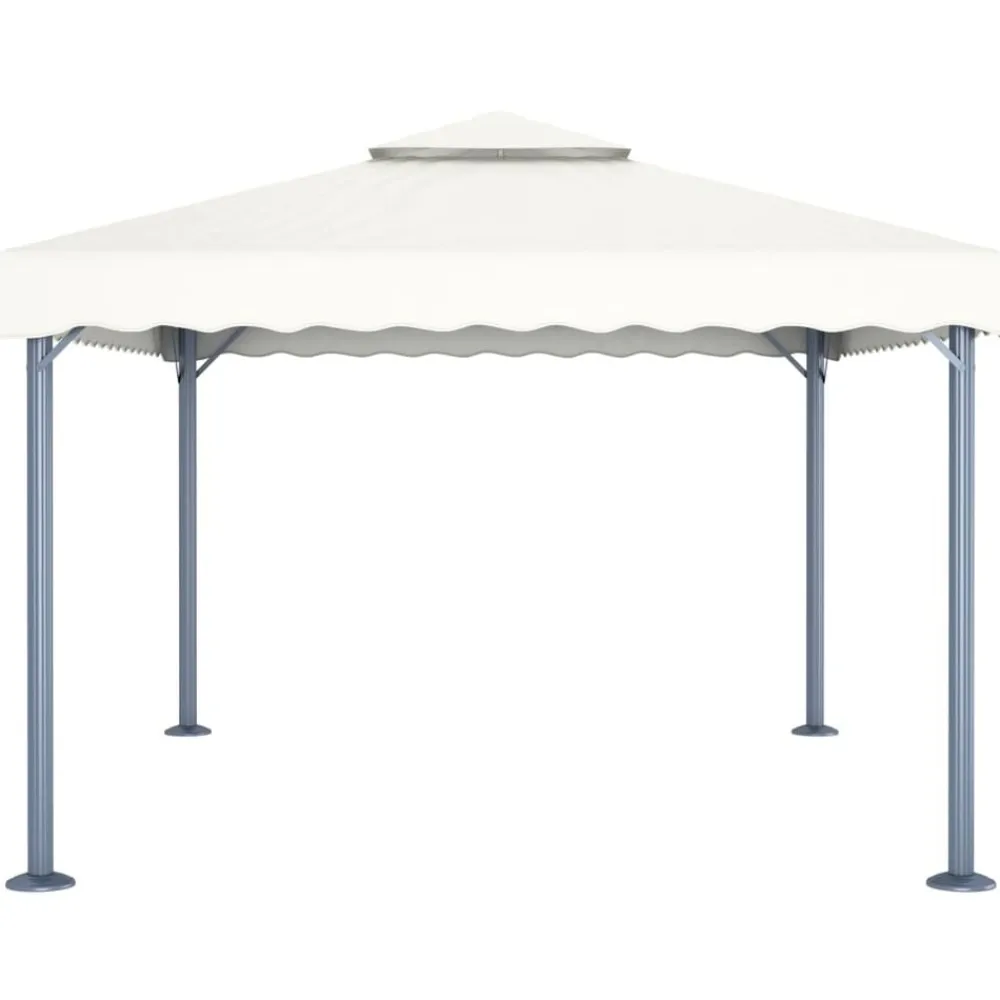 vidaXL Jardín-Cenador con tira de luces LED aluminio 400x300 cm