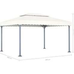 vidaXL Jardín-Cenador con tira de luces LED aluminio 400x300 cm