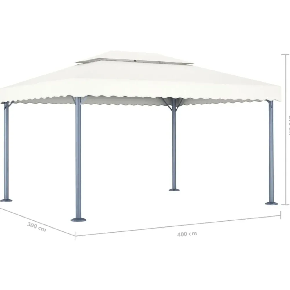 vidaXL Jardín-Cenador con tira de luces LED aluminio 400x300 cm