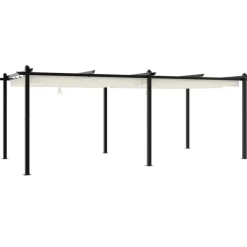 vidaXL Jardín-Cenador de jardín con techo retráctil aluminio 3x6 m