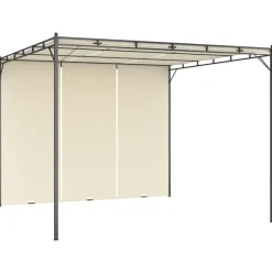vidaXL Cenador de jardín con cortina lateral color 3x3x2,25 m Crema Hot