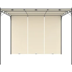 vidaXL Cenador de jardín con cortina lateral color 3x3x2,25 m Crema Hot