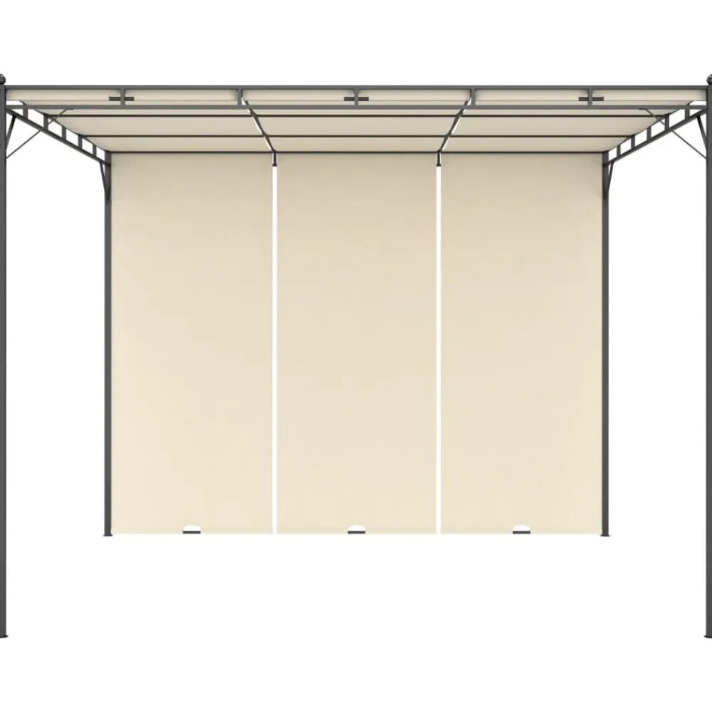 vidaXL Cenador de jardín con cortina lateral color 3x3x2,25 m Crema Hot