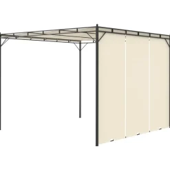 vidaXL Cenador de jardín con cortina lateral color 3x3x2,25 m Crema Hot