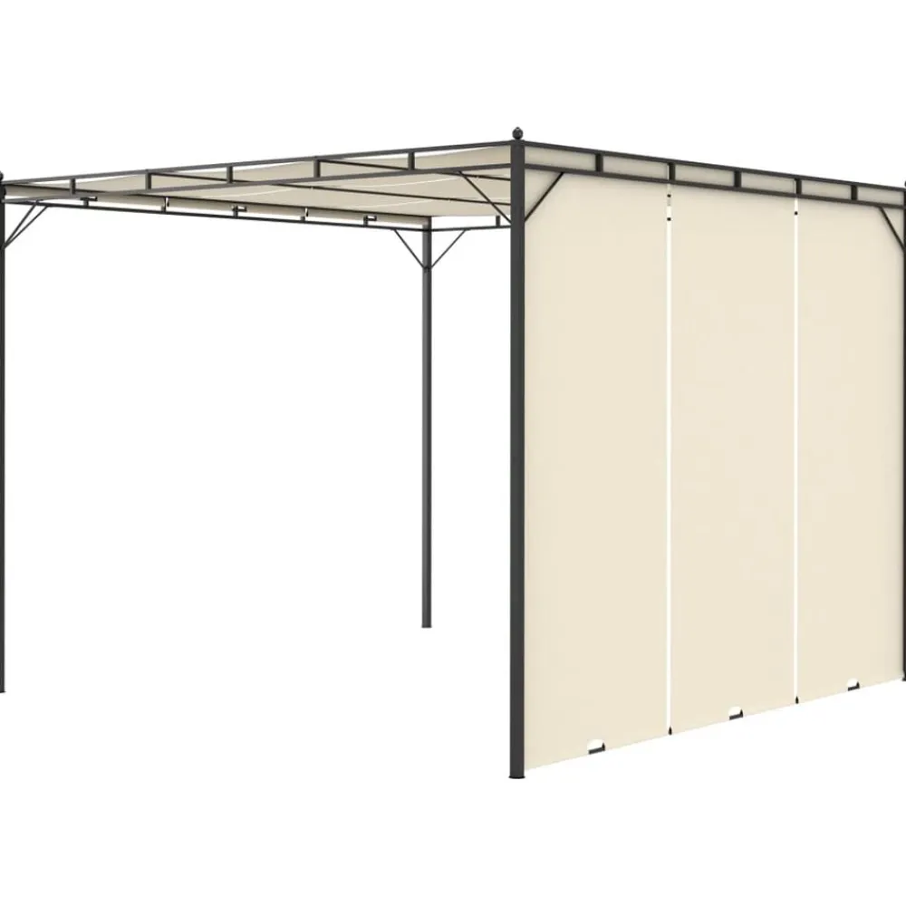 vidaXL Cenador de jardín con cortina lateral color 3x3x2,25 m Crema Hot