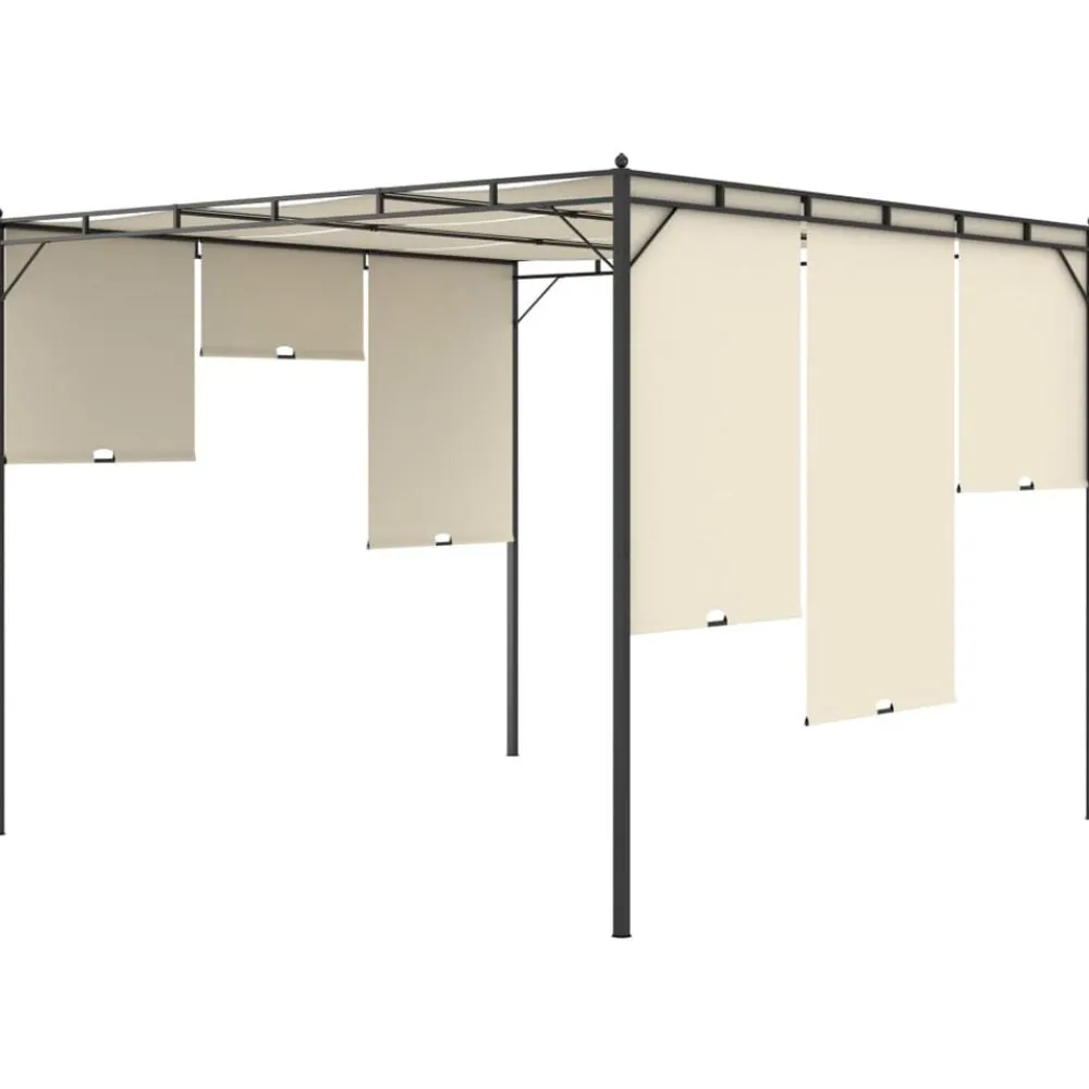 vidaXL Cenador de jardín con cortina lateral color 3x3x2,25 m Crema Hot