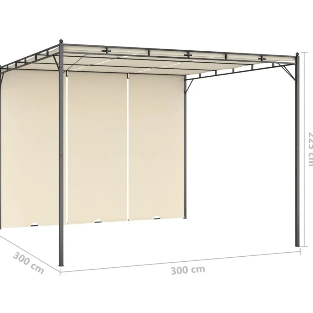 vidaXL Cenador de jardín con cortina lateral color 3x3x2,25 m Crema Hot