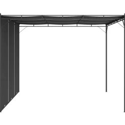 vidaXL Jardín-Cenador de jardín con cortina lateral gris 3x3x2,25 m
