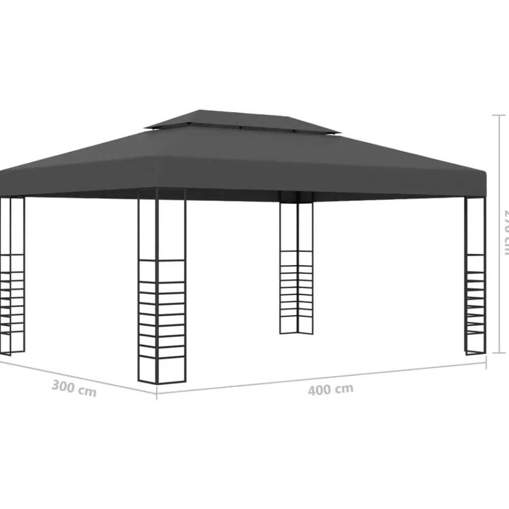 vidaXL Jardín-Cenador gris 3x4 m