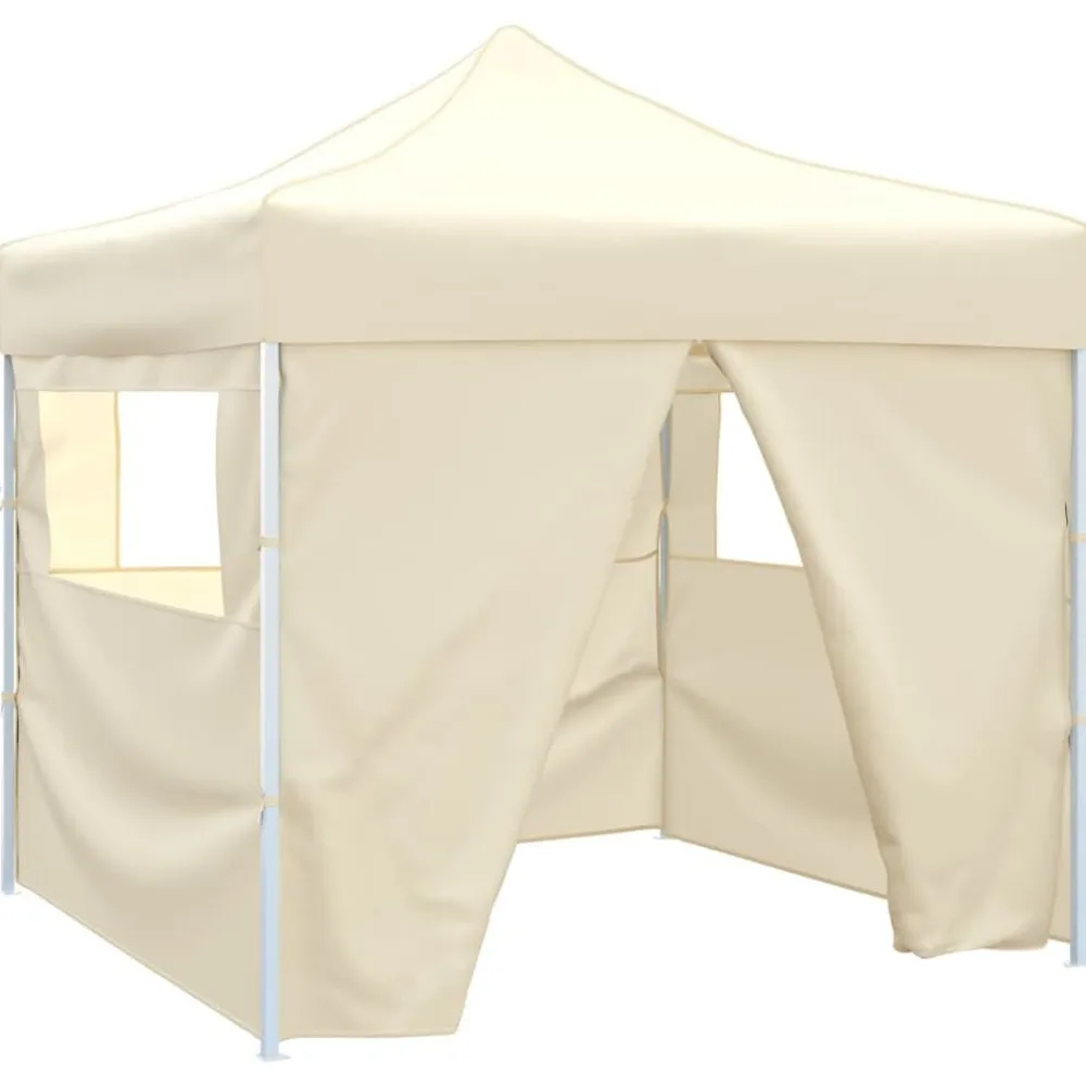 vidaXL Cenador plegable con 4 paredes colore 3x3 m Crema Online