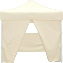 vidaXL Cenador plegable con 4 paredes colore 3x3 m Crema Online