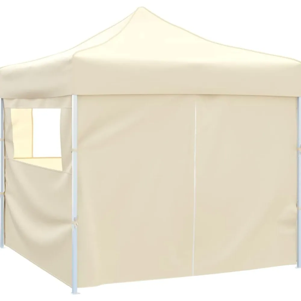 vidaXL Cenador plegable con 4 paredes colore 3x3 m Crema Online