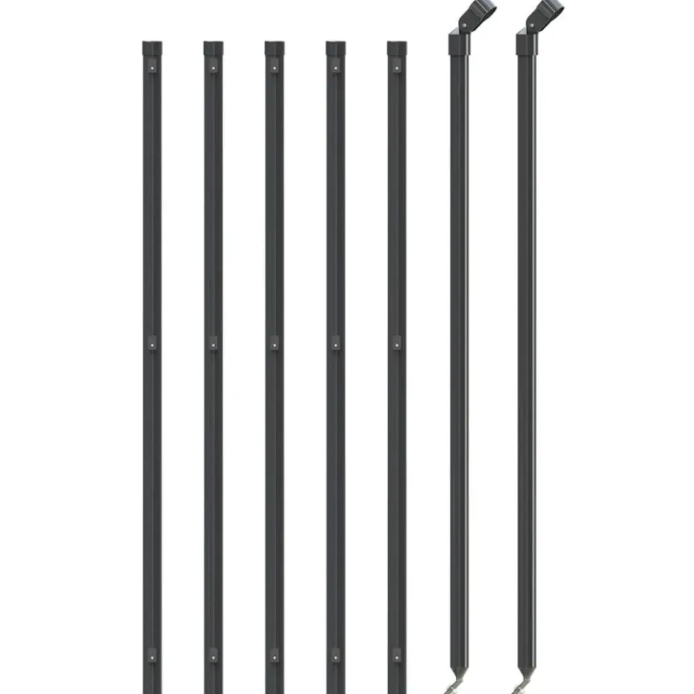 vidaXL Vallas De Jardín-Cerca de alambre con brida gris 0,8x10 m