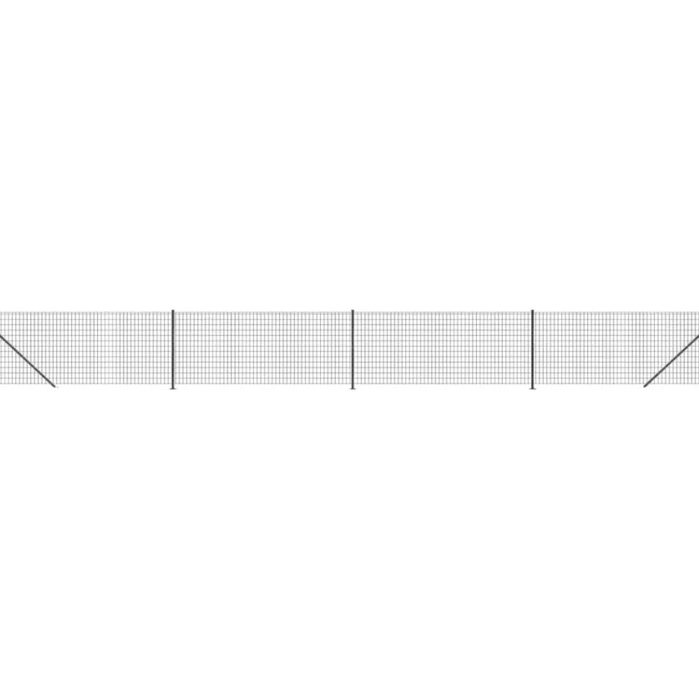 vidaXL Cerca de alambre con brida gris 0,8x10 m Antracita Discount