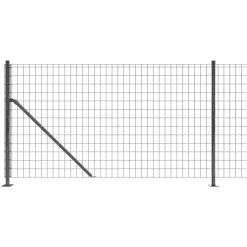 vidaXL Cerca de alambre con brida gris 0,8x10 m Antracita Discount
