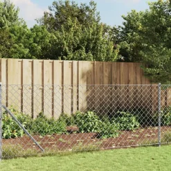 vidaXL Vallas De Jardín-Cerca de alambre con brida plateada 0,8x25 m