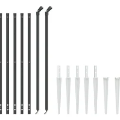 vidaXL Cerca de alambre con pinchos de anclaje gris 1x10 m Antracita Discount