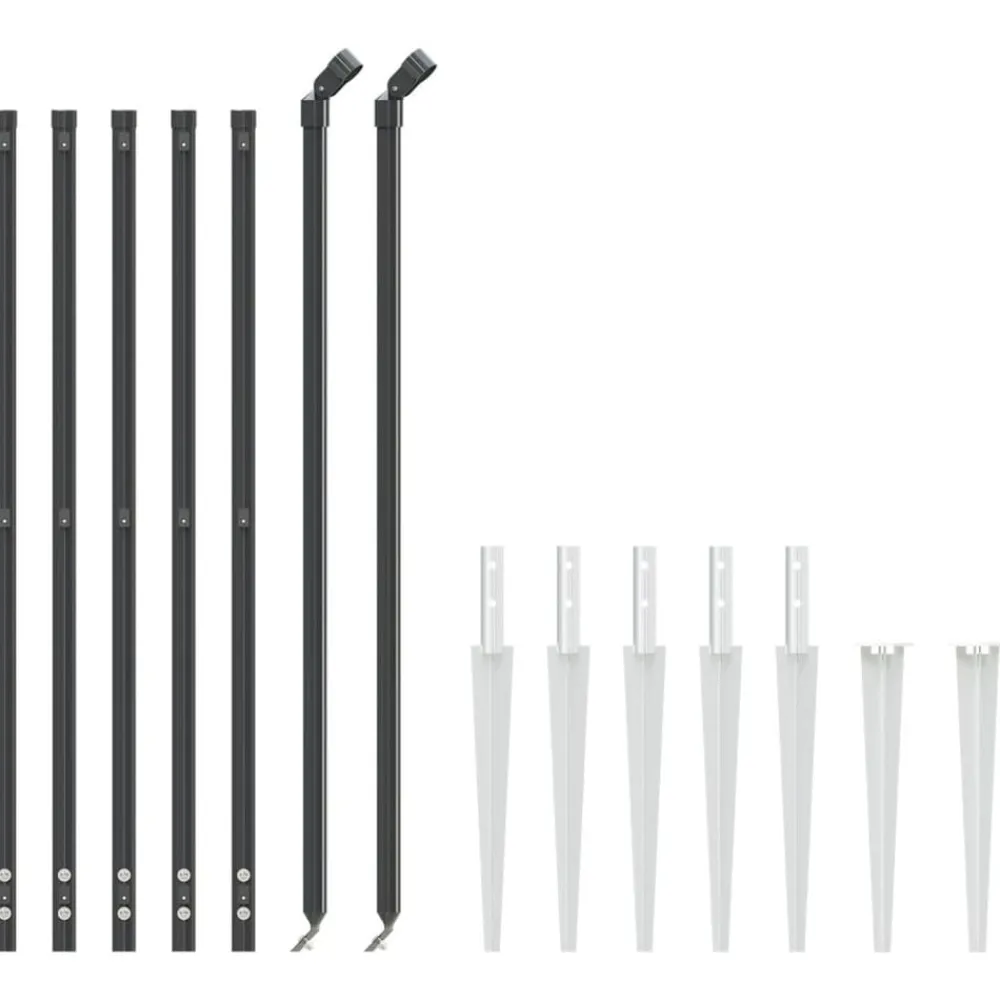 vidaXL Cerca de alambre con pinchos de anclaje gris 1x10 m Antracita Discount