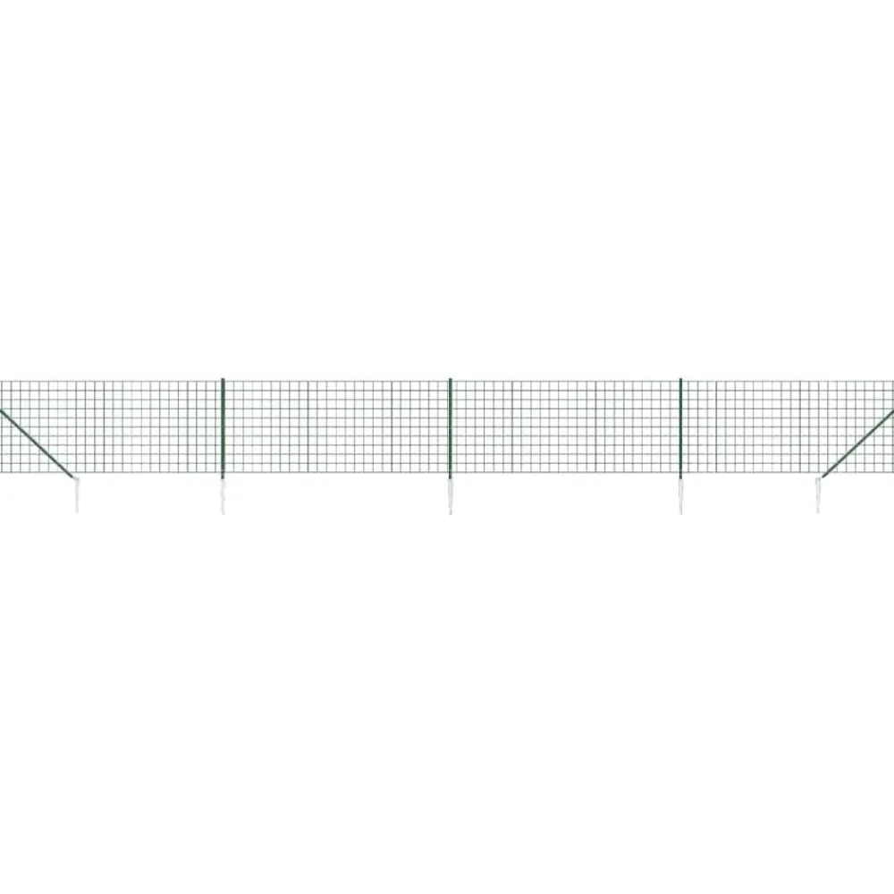 vidaXL Cerca de alambre con pinchos de anclaje 0,8x10 m Verde Hot