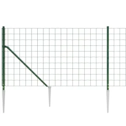 vidaXL Cerca de alambre con pinchos de anclaje 0,8x10 m Verde Hot