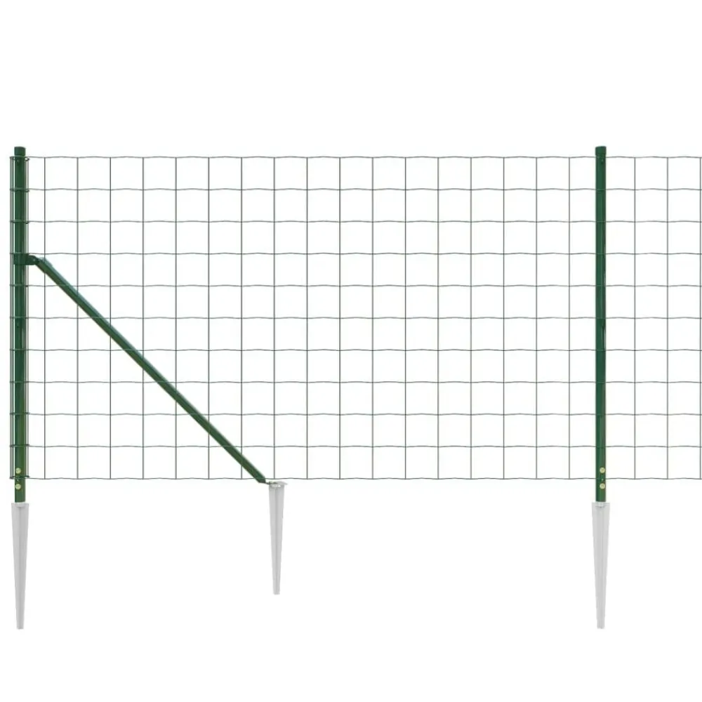 vidaXL Cerca de alambre con pinchos de anclaje 0,8x10 m Verde Hot