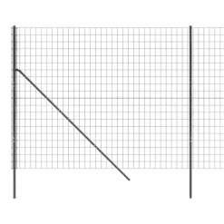 vidaXL Cerca de alambre de acero galvanizado gris 1,4x10 m Antracita Outlet