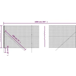 vidaXL Vallas De Jardín-Cerca de alambre de acero galvanizado gris 1,4x10 m