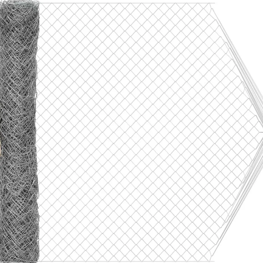 vidaXL Cerca de eslabones de cadena Galvanizado 2 x 10 m Cristal