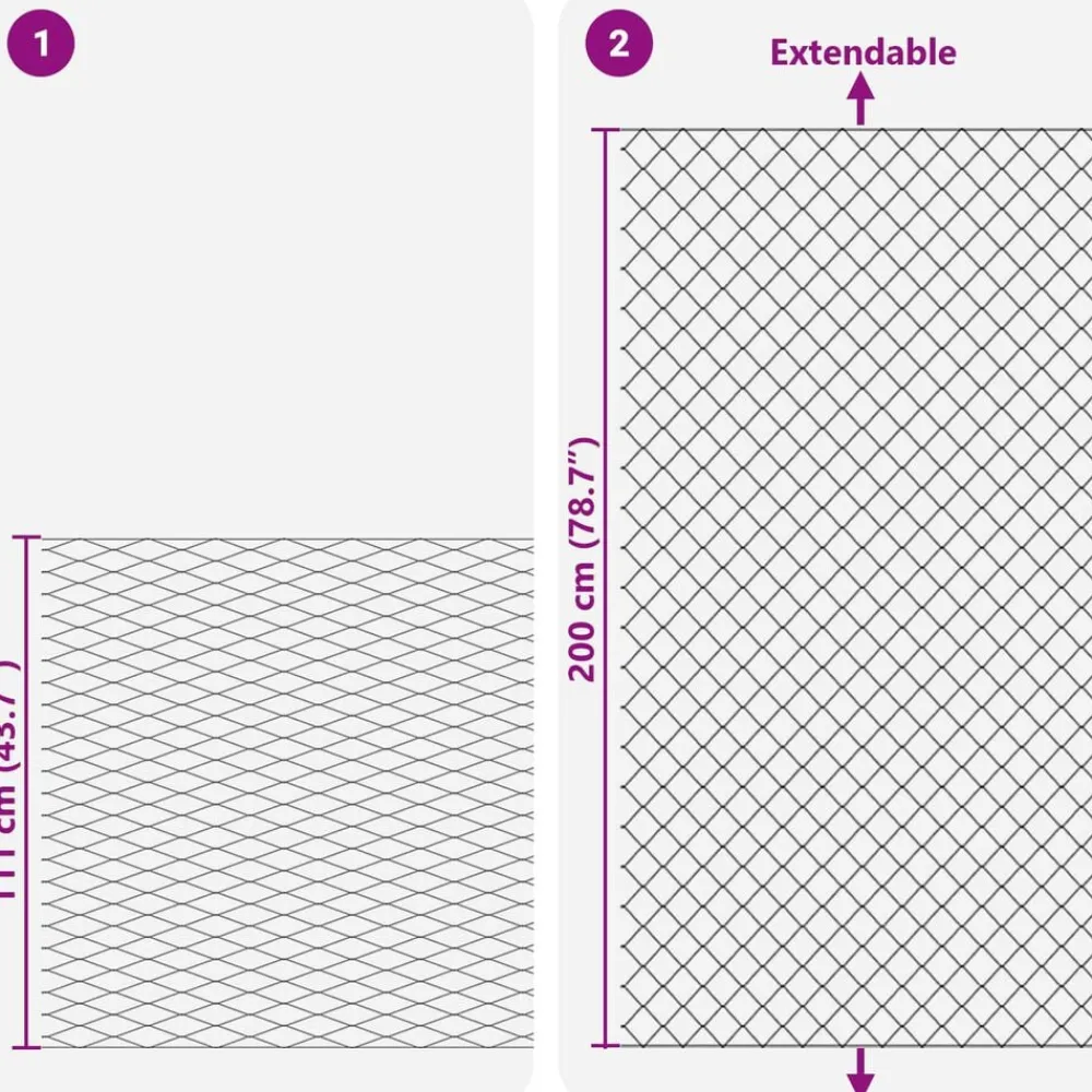 vidaXL Cerca de eslabones de cadena Galvanizado 2 x 10 m Cristal