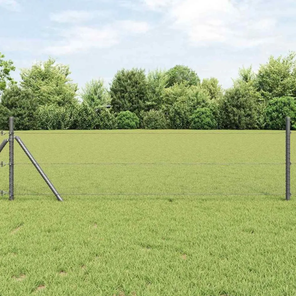 vidaXL Cerca Hexagonal 0,4 x 10 m PVC Gris New