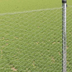vidaXL Cerca Hexagonal Plateado 0,4 x 10 m Acero galvanizado Discount