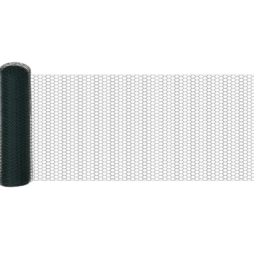 vidaXL Cerca Hexagonal 0,4 x 10 m PVC Verde Outlet