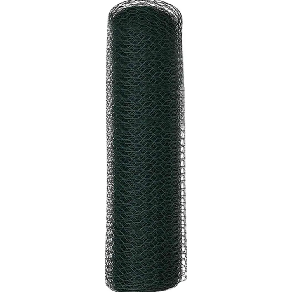vidaXL Cerca Hexagonal 0,4 x 10 m PVC Verde Outlet