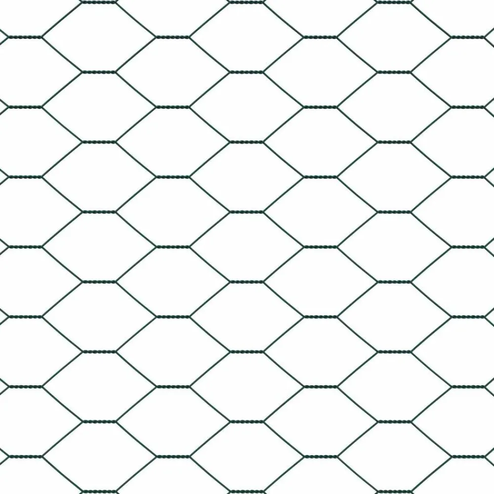 vidaXL Cerca Hexagonal 0,4 x 10 m PVC Verde Outlet
