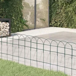 vidaXL Vallas De Jardín-Cerca para césped de hierro recubierto en polvo 10x0,4 m