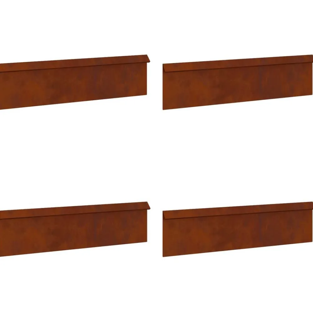 vidaXL Vallas De Jardín-Cercas para caracoles 8 pcs Oxidado Acero autopatinable