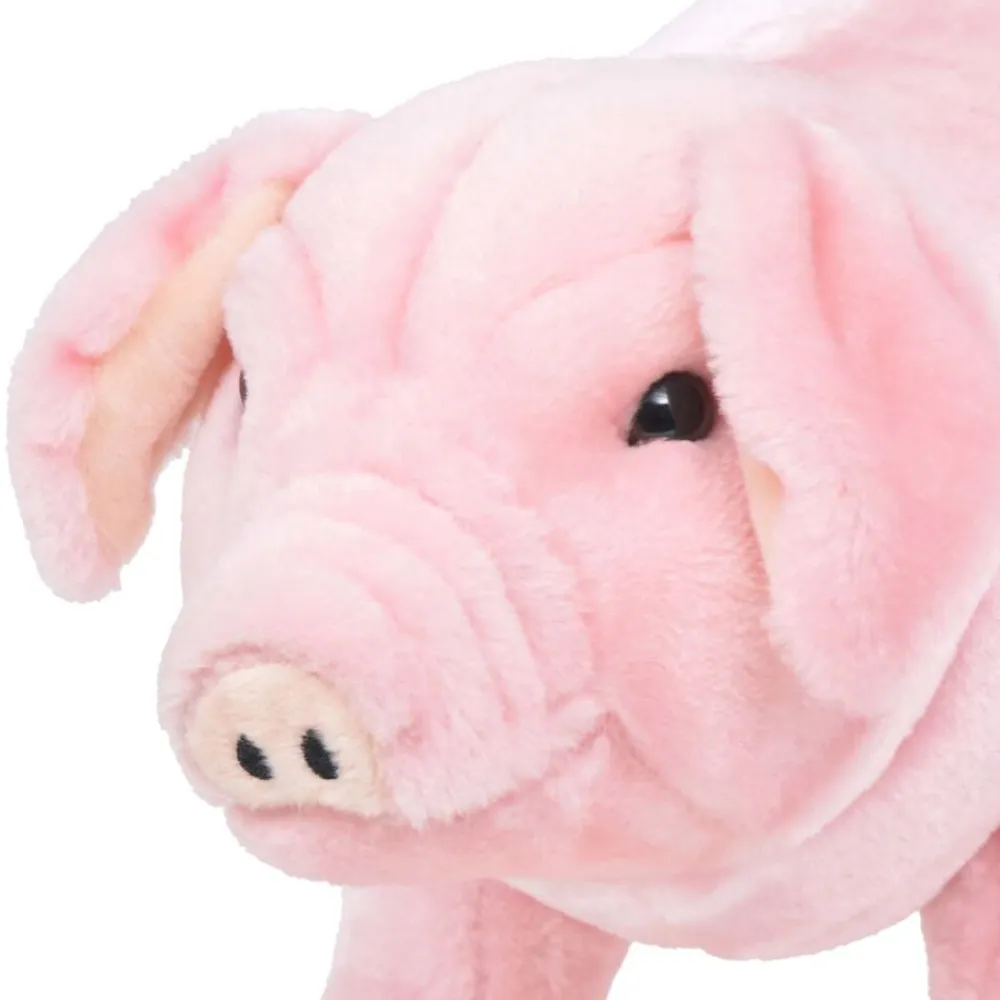 vidaXL Juguetes-Cerdito de peluche de pie rosa XXL