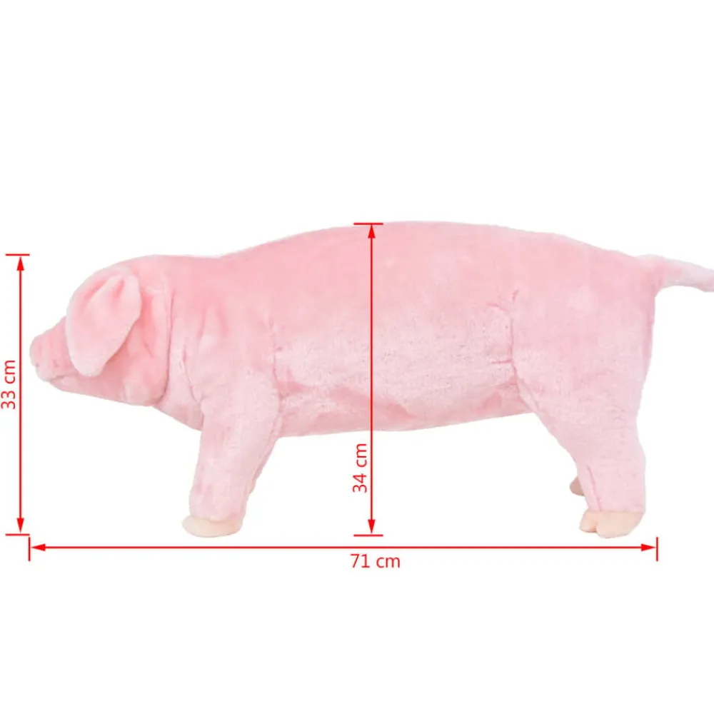 vidaXL Juguetes-Cerdito de peluche de pie rosa XXL