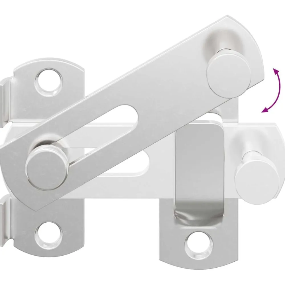vidaXL Accesorios De Bricolaje-Cerradura de puerta 2 pcs Plateado 70 x 8 mm Acero